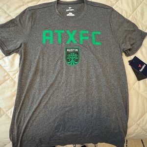 Fanatics Gray ATXFC Austin Short Sleeve Tee with Green Logo
